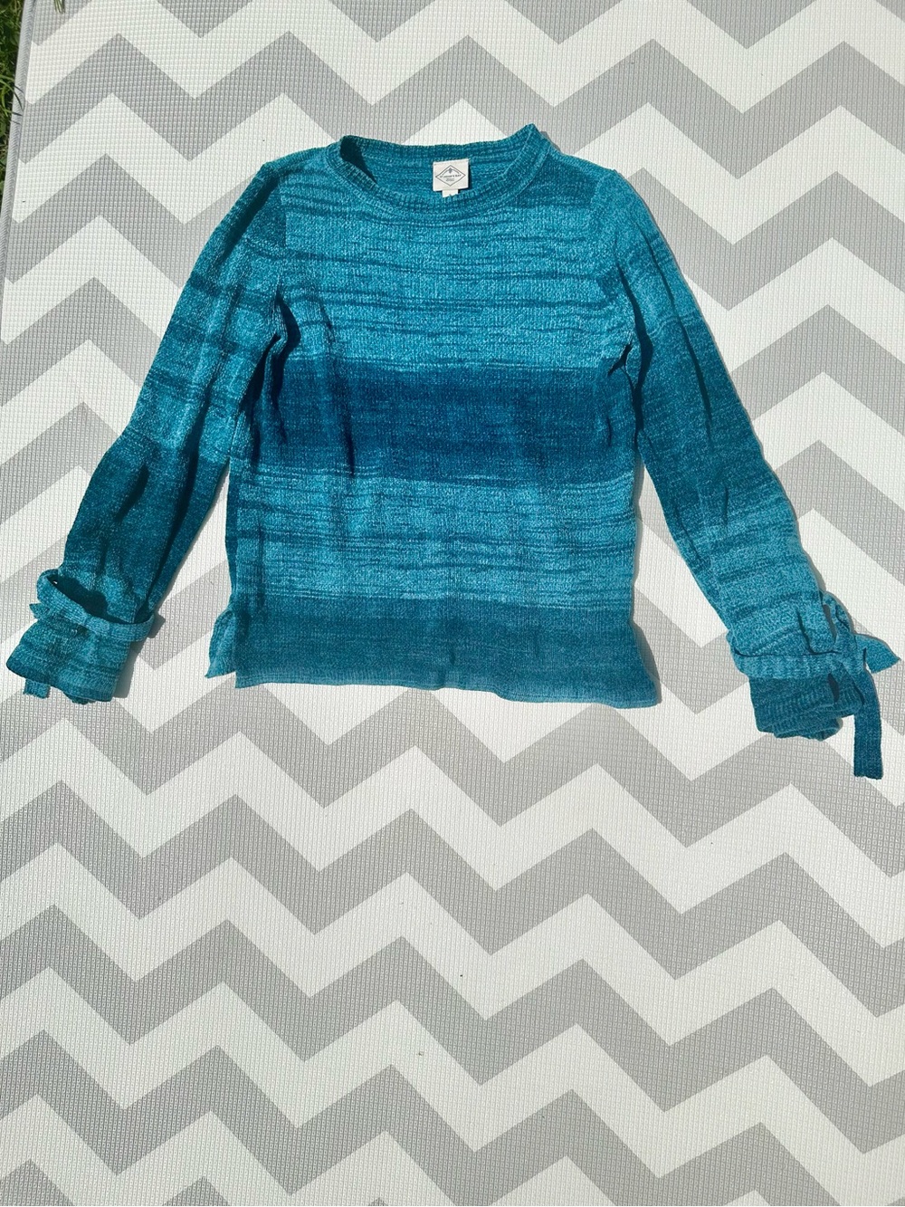 St. John's Bay Teal Gradient Long-Sleeve Sweater